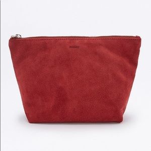 BAGGU Red Suede Clutch